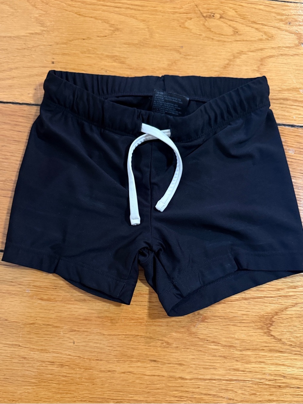 H&M Black Women's Bike Shorts with White Drawstring